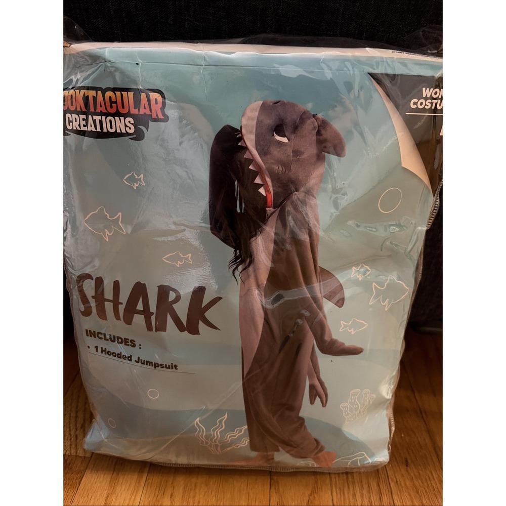 Spooktacular Creations Shark Costume Adult Women's Large Hooded Jumpsuit New